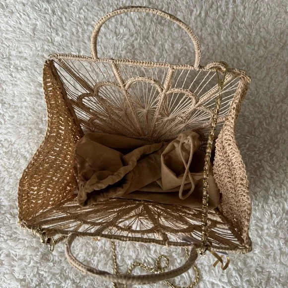 House of Harlow Sunny Days Woven Purse Liner Removable Crossbody Strap NEW - Picture 10 of 14